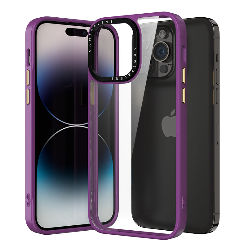 Pro iPhone 14 Pro PC TPU průhledné pouzdro na telefon Zadní kryt proti pádu s kovovými tlačítky Pro iPhone 14 Pro PC TPU průhledné pouzdro na telefon Zadní kryt proti pádu s kovovými tlačítky